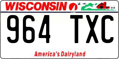 WI license plate 964TXC