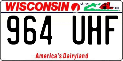 WI license plate 964UHF