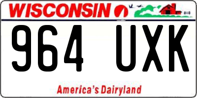 WI license plate 964UXK