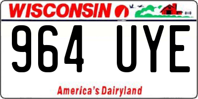WI license plate 964UYE