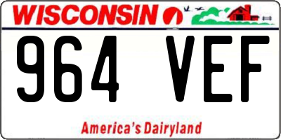 WI license plate 964VEF