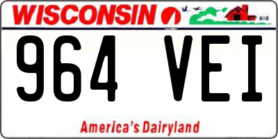 WI license plate 964VEI
