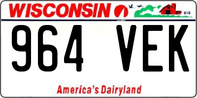 WI license plate 964VEK