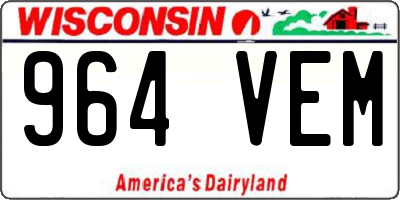 WI license plate 964VEM