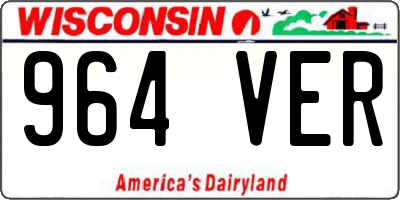 WI license plate 964VER