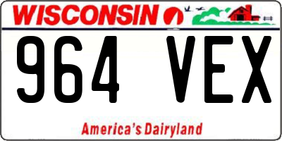 WI license plate 964VEX