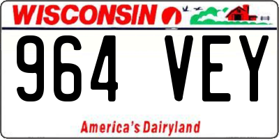 WI license plate 964VEY