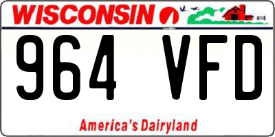 WI license plate 964VFD