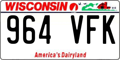 WI license plate 964VFK