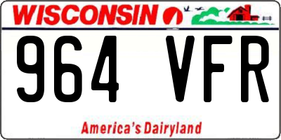 WI license plate 964VFR