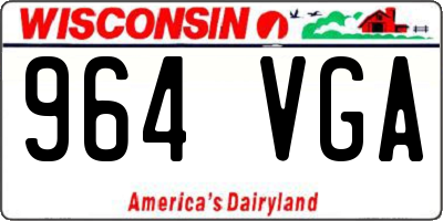 WI license plate 964VGA