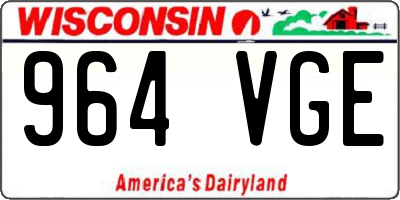 WI license plate 964VGE