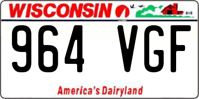 WI license plate 964VGF