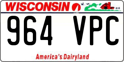 WI license plate 964VPC