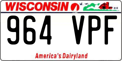 WI license plate 964VPF
