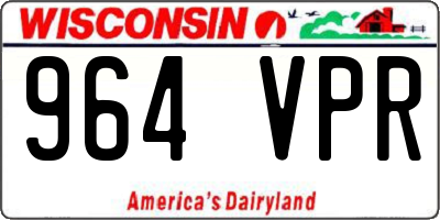 WI license plate 964VPR