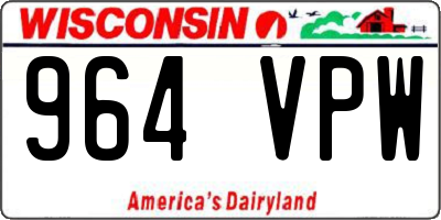 WI license plate 964VPW