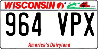 WI license plate 964VPX