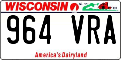 WI license plate 964VRA