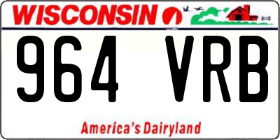 WI license plate 964VRB