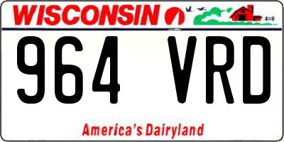WI license plate 964VRD