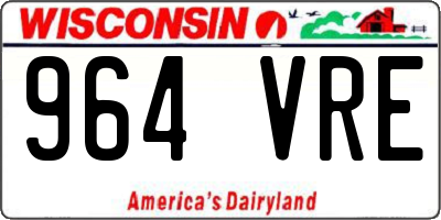 WI license plate 964VRE