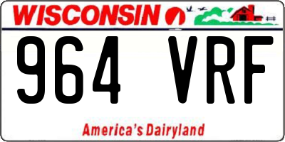 WI license plate 964VRF