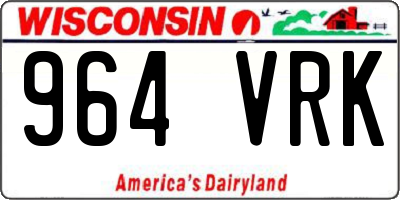 WI license plate 964VRK