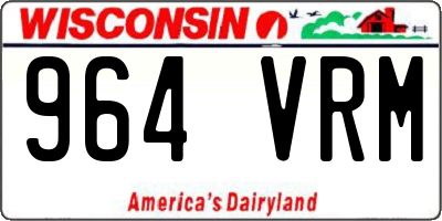 WI license plate 964VRM