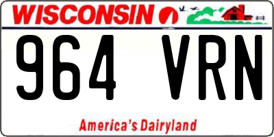 WI license plate 964VRN