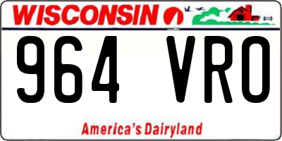 WI license plate 964VRO