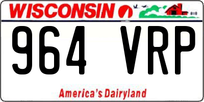 WI license plate 964VRP