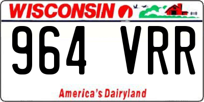 WI license plate 964VRR