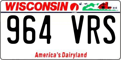 WI license plate 964VRS