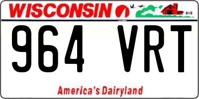 WI license plate 964VRT