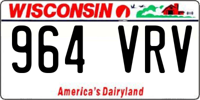 WI license plate 964VRV
