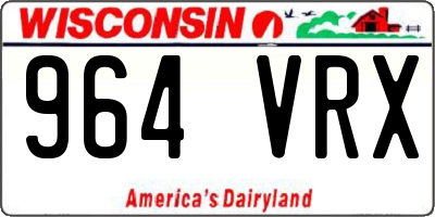 WI license plate 964VRX