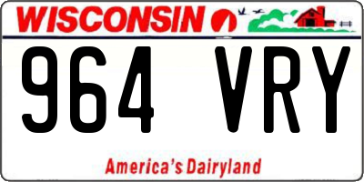 WI license plate 964VRY