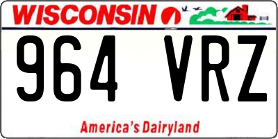 WI license plate 964VRZ