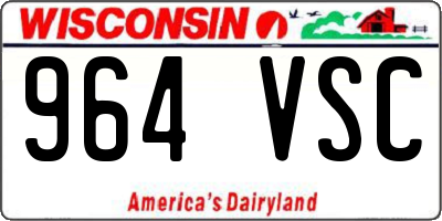 WI license plate 964VSC