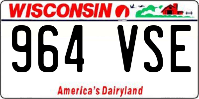 WI license plate 964VSE