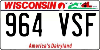 WI license plate 964VSF