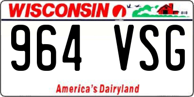 WI license plate 964VSG