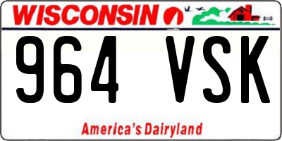 WI license plate 964VSK