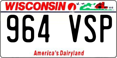 WI license plate 964VSP