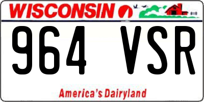 WI license plate 964VSR