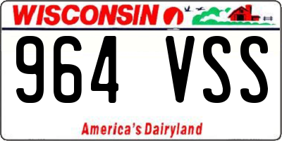 WI license plate 964VSS
