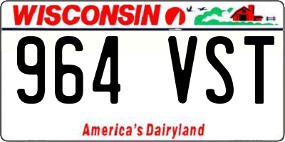 WI license plate 964VST