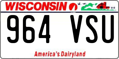 WI license plate 964VSU