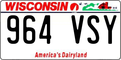 WI license plate 964VSY